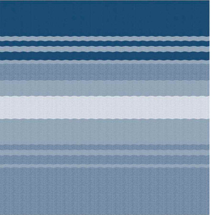 Awning Fabric 1 - Piece 19' Ocean Blue White Weatherguard - Young Farts RV Parts