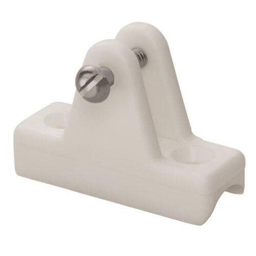 WHITECAP Boat Deck Hinge - Concave Base; 2-3/8" Length; White - 3443WP
