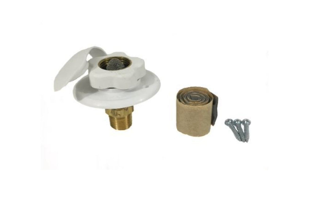 B&B Molders 94214 City Water Inlet/Valve - White - Young Farts RV Parts