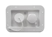 B&B MOLDERS 94222 - WHITE GRAVITY CITY WATER HATCH 5-5/16" H X 7-9/16" W & 1/2" MPT PLASTIC CHECK VALVE - Young Farts RV Parts