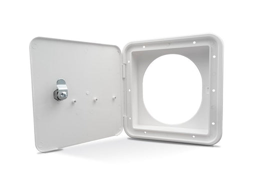 B&B Molders 94304 Gas Hatch Oval Back Polar White - Young Farts RV Parts