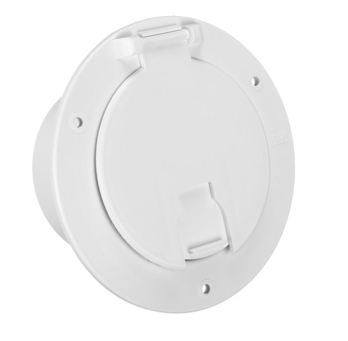 B&B Molders 94329 Electrical Cable Hatch, Polar White - Young Farts RV Parts