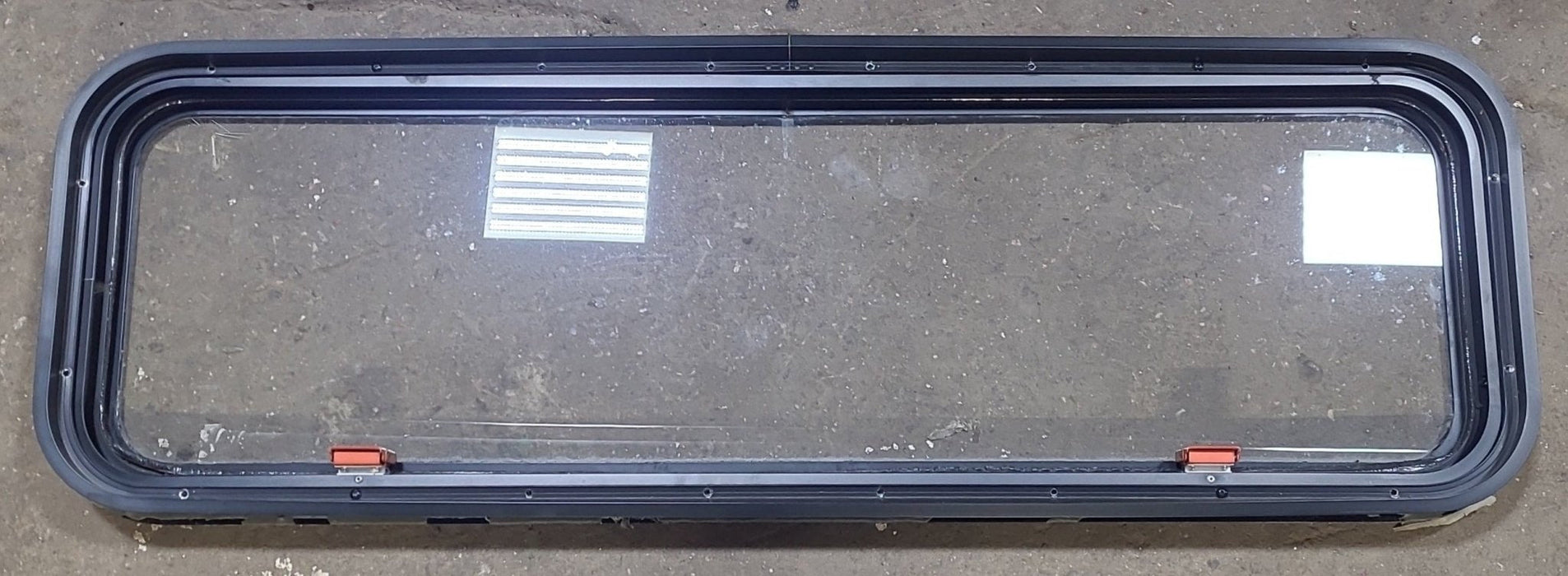 Black Radius Emergency Opening Window : 48 1/4" W X 15" H X 1 7/8" D