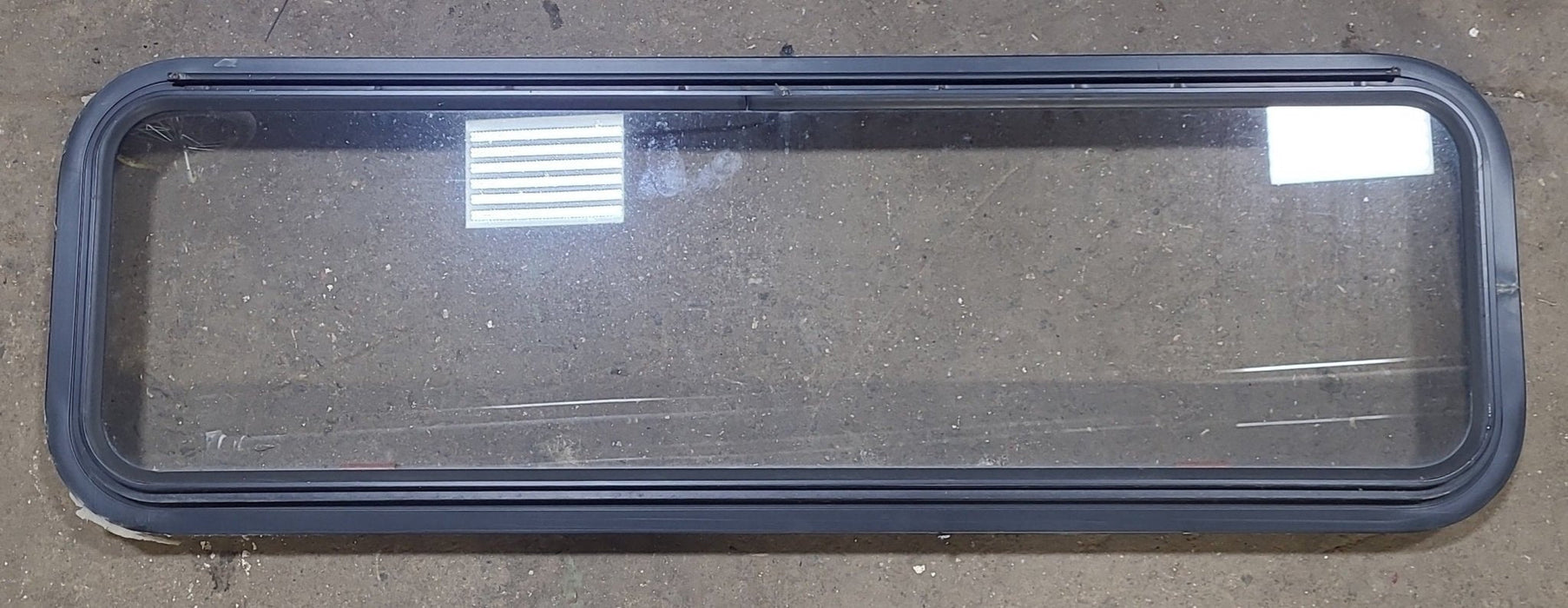 Black Radius Emergency Opening Window : 48 1/4" W X 15" H X 1 7/8" D