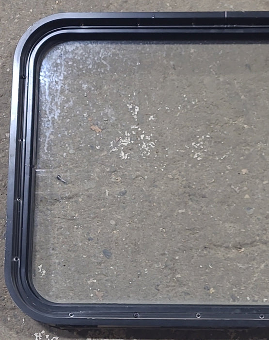 Used Black Radius Non Opening Window : 30 1/4" W x 21 3/4" H x 1 7/8" D