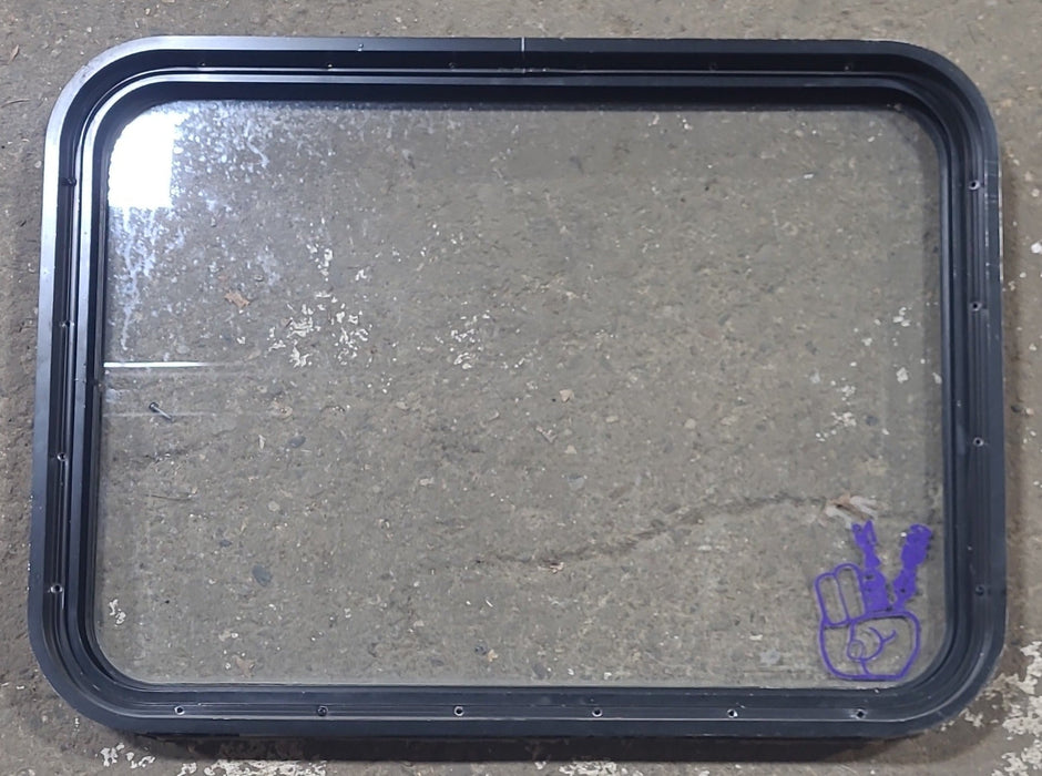 Used Black Radius Non Opening Window : 30 1/4" W x 21 3/4" H x 1 7/8" D