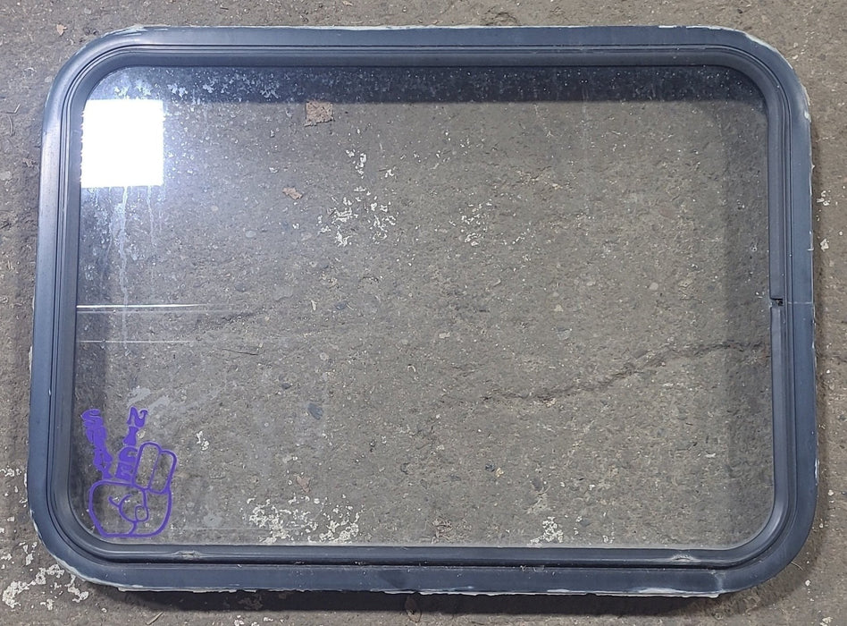 Used Black Radius Non Opening Window : 30 1/4" W x 21 3/4" H x 1 7/8" D