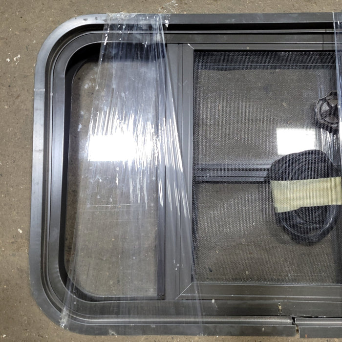 Black Radius Opening Window : 24 1/2" W X 15 1/2" H X 2" D