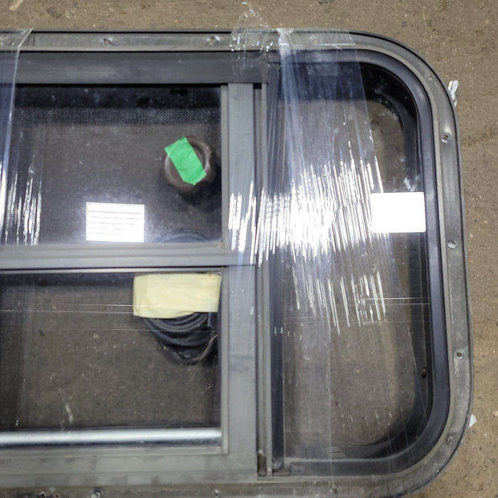 Black Radius Opening Window : 24 1/2" W X 15 1/2" H X 2" D