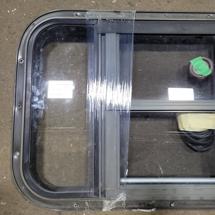 Black Radius Opening Window : 24 1/2" W X 15 1/2" H X 2" D