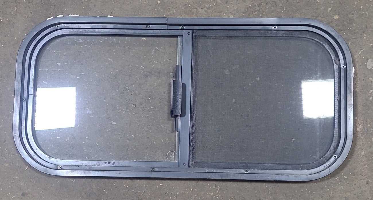 Black Radius Opening Window : 27 1/2" W X 12 1/2" H X 1 1/4" D