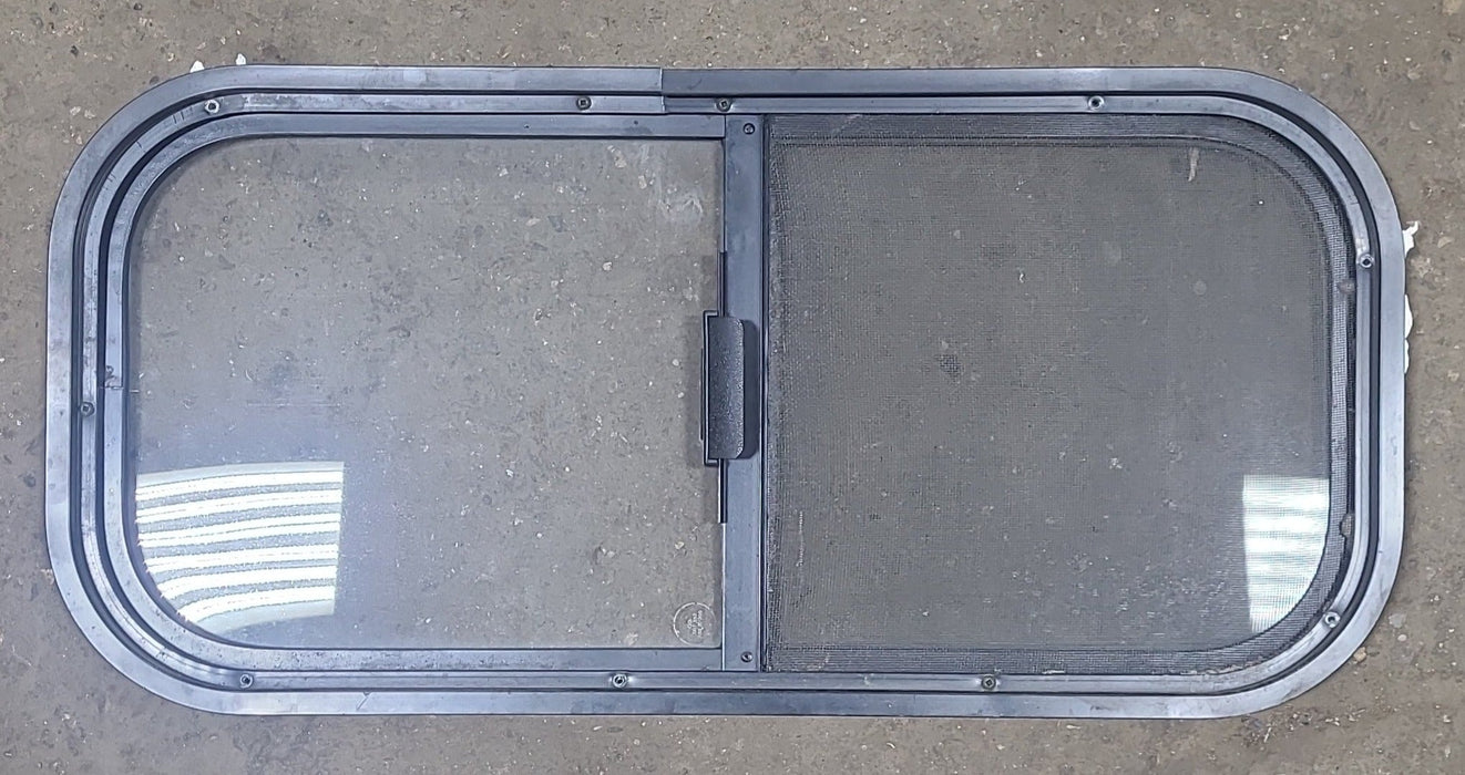 Black Radius Opening Window : 27 1/2" W X 12 1/2" H X 1 1/4" D