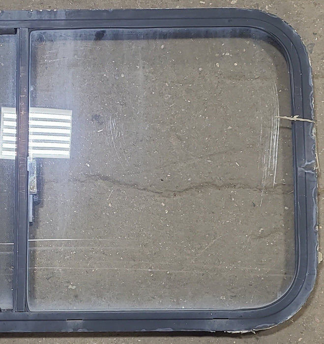 Black Radius Opening Window : 35 1/2" W X 19 1/2" H X 1" D