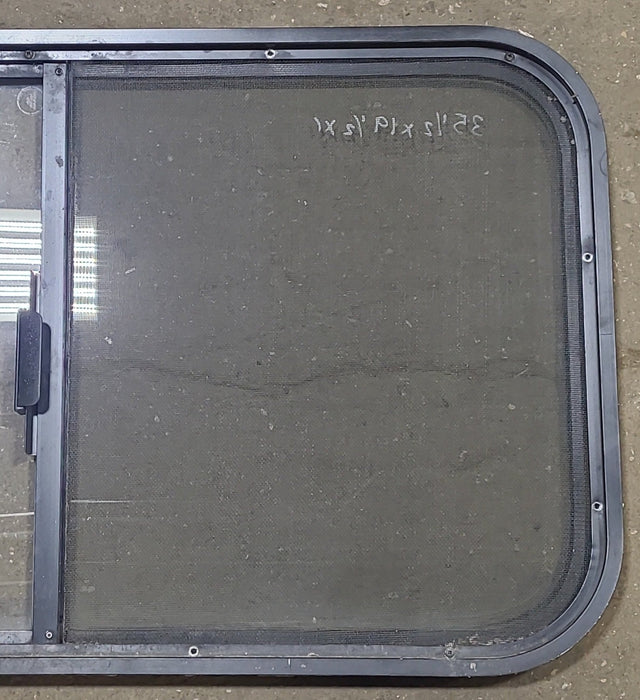 Black Radius Opening Window : 35 1/2" W X 19 1/2" H X 1" D