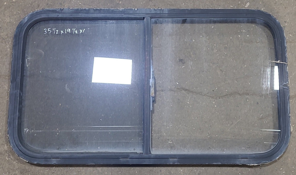 Black Radius Opening Window : 35 1/2" W X 19 1/2" H X 1" D