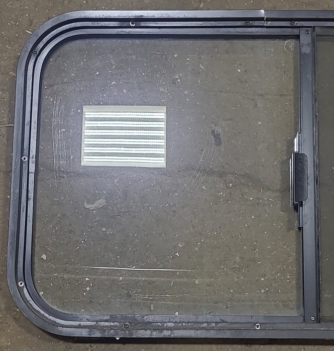 Black Radius Opening Window : 35 1/2" W X 19 1/2" H X 1" D