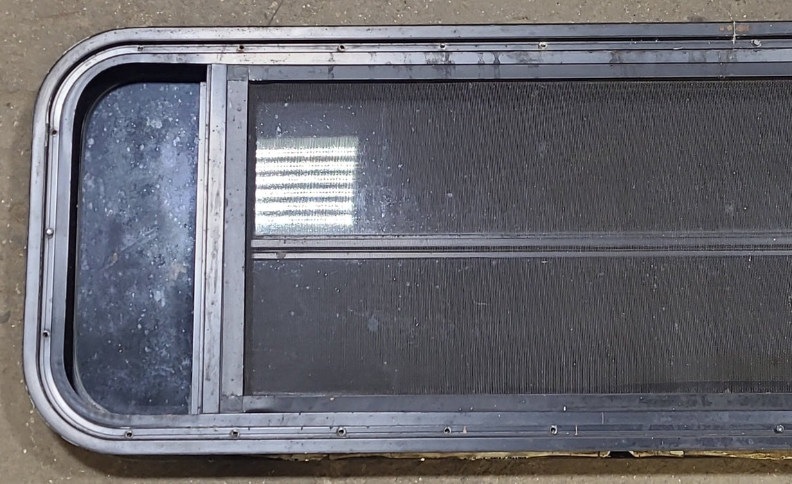 Black Radius Opening Window : 47 1/2" W X 15 1/4" H X 1 7/8" D