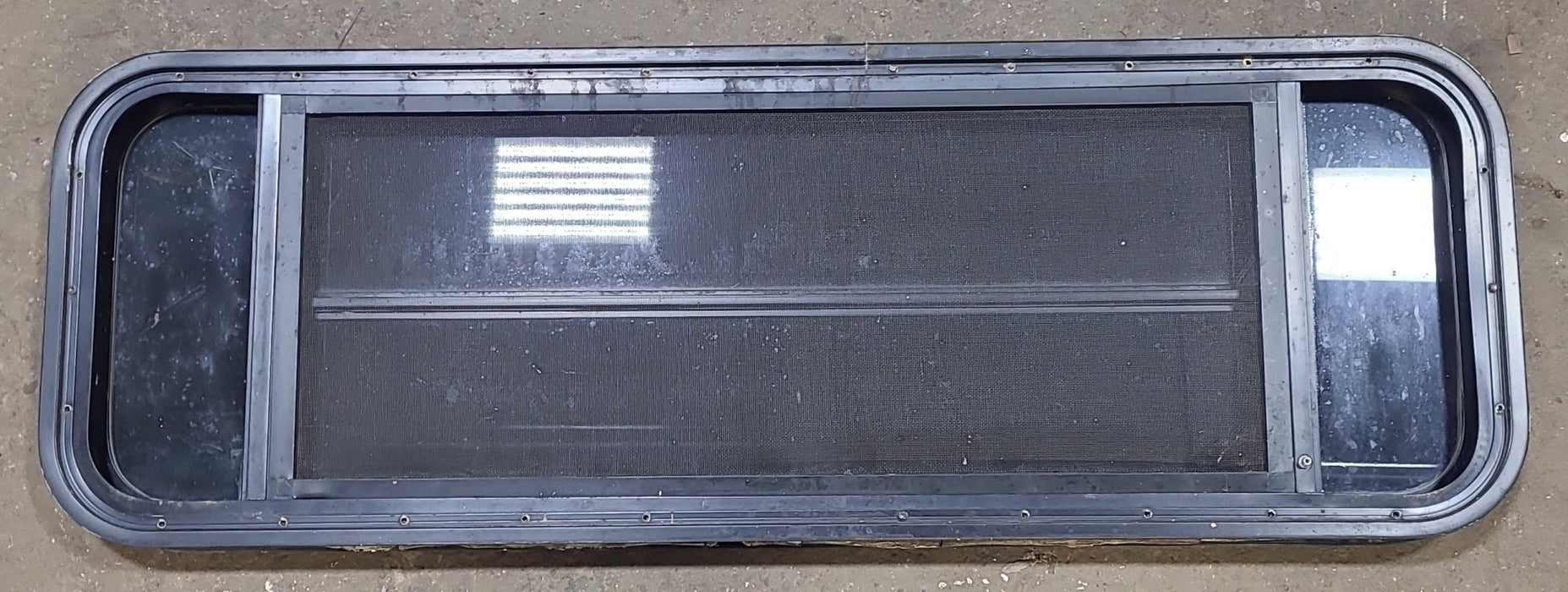 Black Radius Opening Window : 47 1/2" W X 15 1/4" H X 1 7/8" D