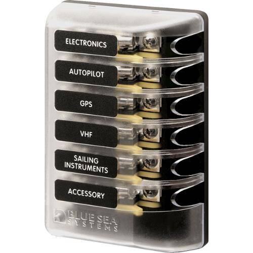 BLUE SEA 6 Circuit Fuse Block - 32 Volts DC/100 Amps - 5018 - BSS - Young Farts RV Parts
