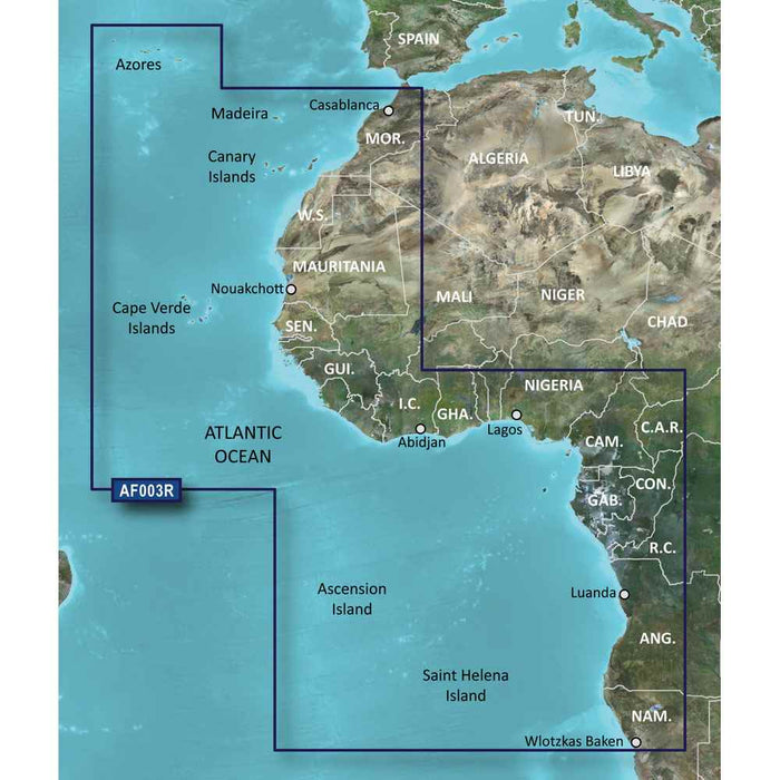 BlueChart g2 HD - HXAF003R - Western Africa - microSD /SD - Young Farts RV Parts