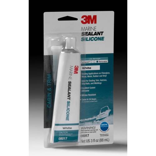 Marine Grade Adhesive Sealant - 3 Ounce Tube; White; Single - 08017
