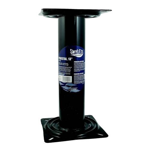 Attwood Marine Boat Seat Pedestal - Fixed Height; Powder Coated Black With Seat Mount - 91320