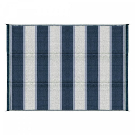 Camco C42871 - Reversible 6' x 9' Blue Stripe Outdoor Mat - Young Farts RV Parts