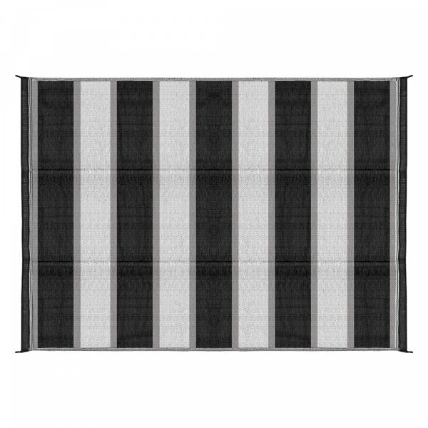Camco C42873 - Reversible 6' x 9' Charcoal Stripe Outdoor Mat