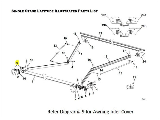 Carefree R001785 - 006 - Latitude Awning Motor Cover - Young Farts RV Parts