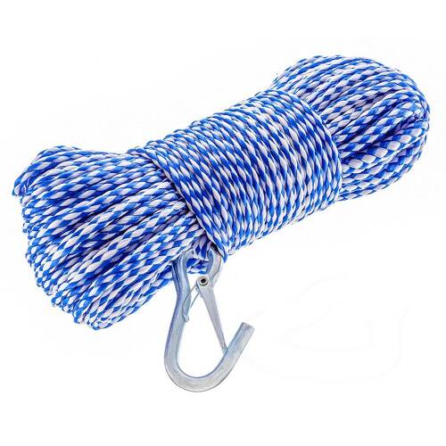 Attwood Marine Boat Anchor Rode - Hollow Braided - With Snap Hook; Blue/ White - 11722-2