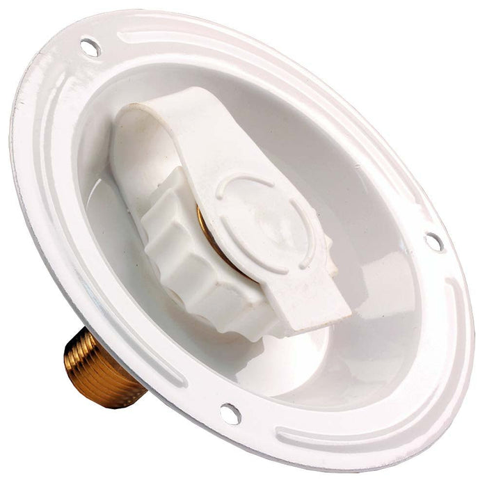 City Water Dish Metal White MPT - Young Farts RV Parts