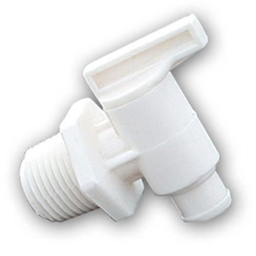 Corp Draincock 1/2MPT Colonial White - Young Farts RV Parts