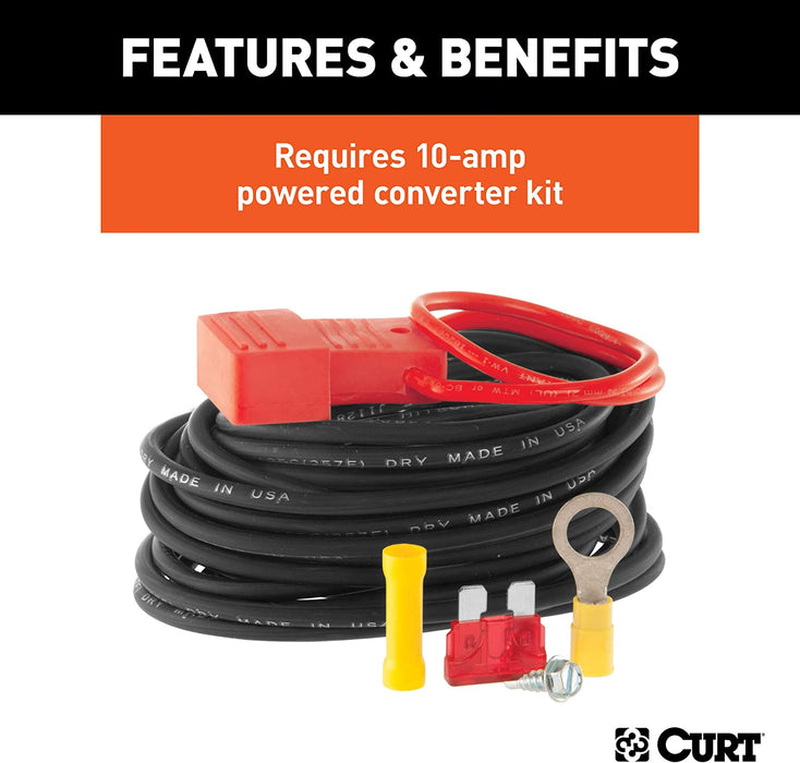 CURT Manufacturing 56146 Powered 3-to-2-Wire Splice-in Trailer Tail Light Converter with 4-Pin Wiring Harness - Young Farts RV Parts