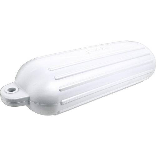 Attwood Marine Boat Fender - SoftSide Ribbed Cylinder; White Polymeric, Single - 9358-1