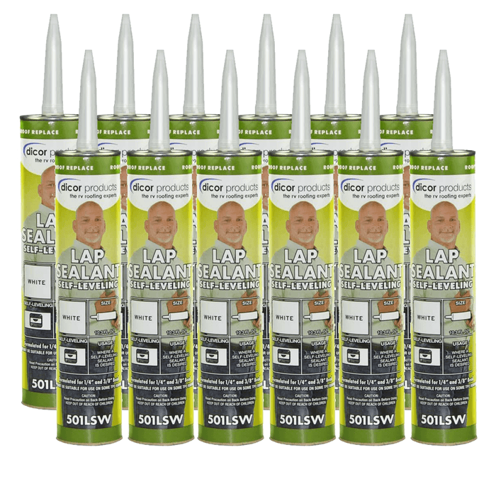 Dicor 12-7040-25 Self-Leveling Lap Sealant - White - 10.3 Oz (Case of 25)