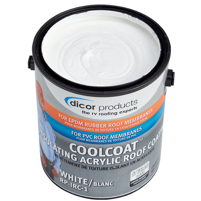 Dicor Corp. RP - IRC - 1 CoolCoat Insulating Acrylic Roof Coating, White - 1 Gallon - Young Farts RV Parts