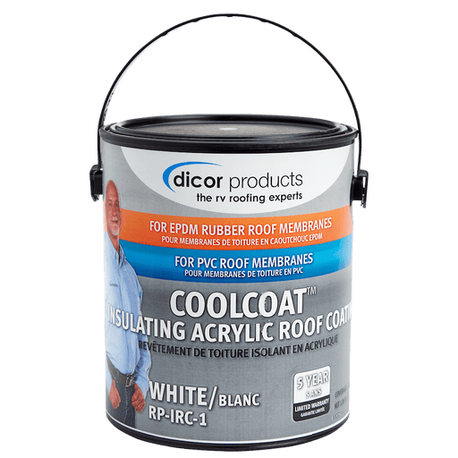 Dicor Corp. RP - IRC - 1 CoolCoat Insulating Acrylic Roof Coating, White - 1 Gallon - Young Farts RV Parts