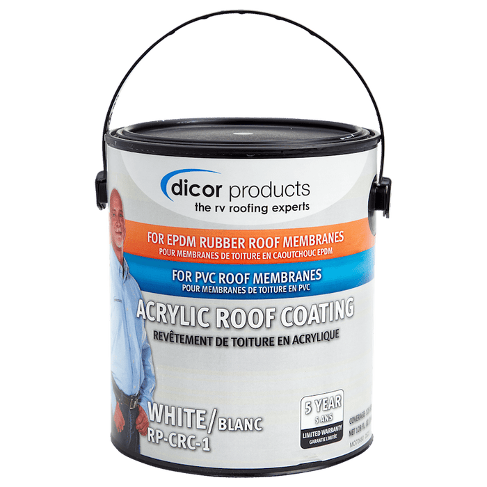 Dicor RP - CRC - 1 EPDM Insulating Acrylic Roof Coating, White - 1 Gallon - Young Farts RV Parts