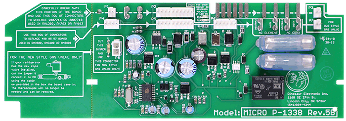 Dinosaur Electronics MICRO P-1338 Replacement Dometic Board (REV 5) - RM 3500, RM 3600 , RM 3800 , RM 663, RM 763 , RM 1303