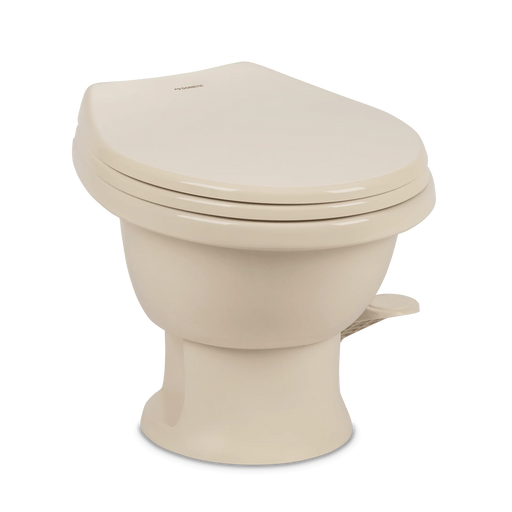 Dometic 411 Series Toilet Low Profile Bone Ceramic with Pedal Flush Control 9610008262 - Young Farts RV Parts