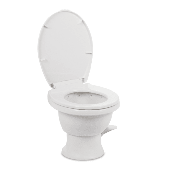 Dometic 411 Series Toilet Low Profile White Ceramic with Pedal Flush Control 9610008263