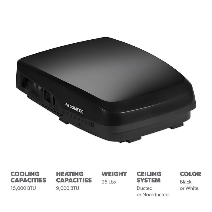 Dometic FreshJet 5 Air Conditioner 15K BTU W/ HP, Black - FJX5557EHPBKCS - Young Farts RV Parts