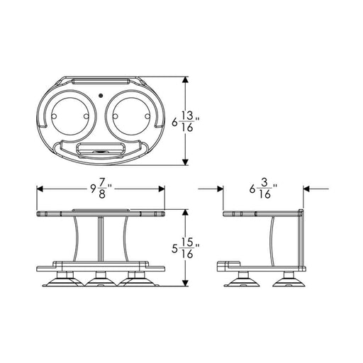 Double Tumbler Poly Drink Holder - White - Young Farts RV Parts