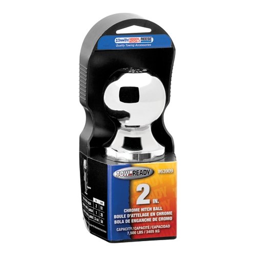 Draw-Tite 63909 - Trailer Hitch Ball, 2 in. Diameter, 7,500 lbs. Capacity, Chrome - Young Farts RV Parts