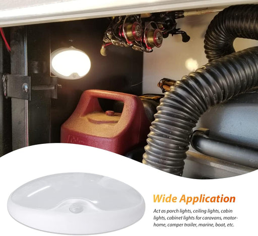 Dream lighting 12V DC LED Pancake Light for RV Automotive Caravan Ceiling Lighting Fixture-with Motion Sensor Switch, Ultra Bright, 300 lumens, 3500K - Young Farts RV Parts