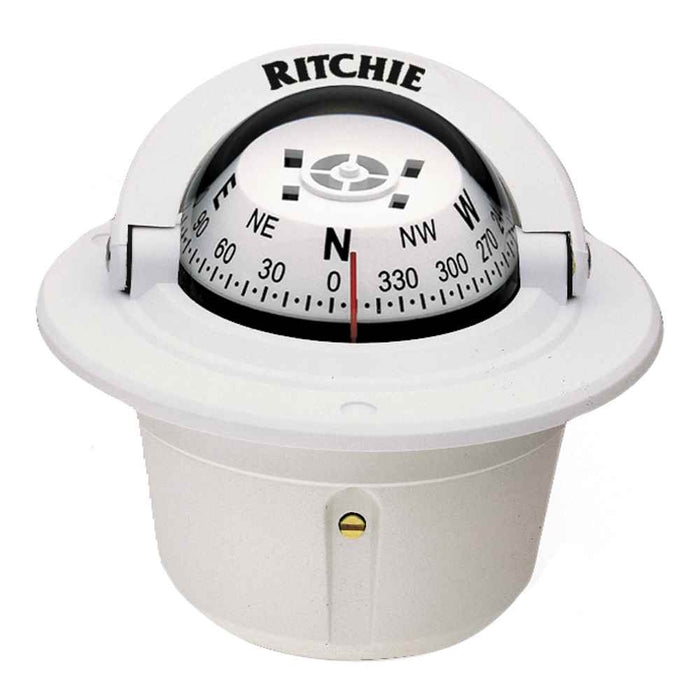 F - 50W Explorer Compass - Flush Mount - White - Young Farts RV Parts