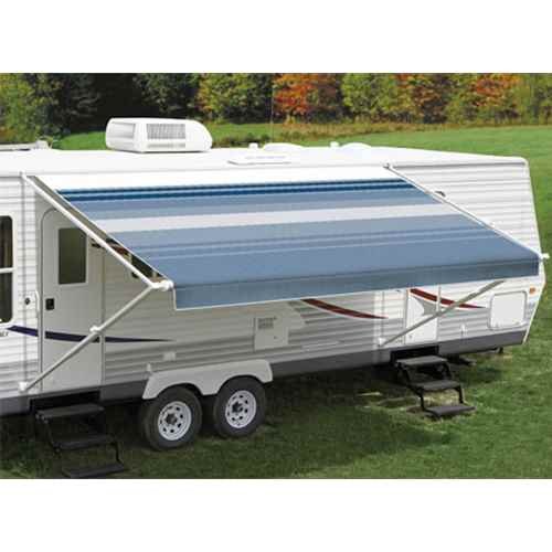 Fiesta Springload Awning Awning Ocean Blue Stripe 16' - Young Farts RV Parts