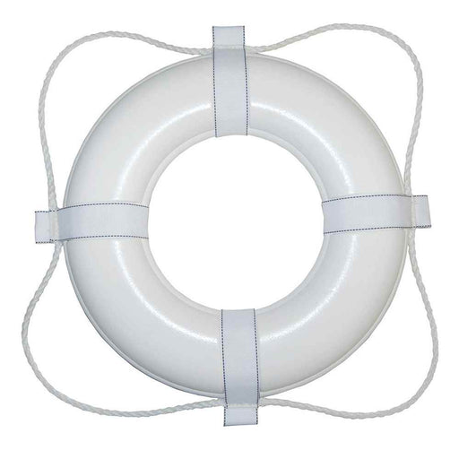 Foam Ring Buoy - 24" - White w/White Rope - Young Farts RV Parts