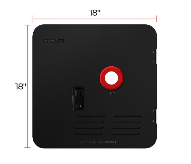 Fogatti FSBD-1818/BLACK Water Heater Access Door (For InstaShower6/8 Plus/8 Pro), Black