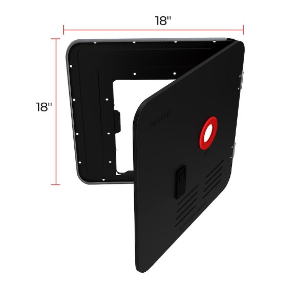 Fogatti FSBD-1818/BLACK Water Heater Access Door (For InstaShower6/8 Plus/8 Pro), Black